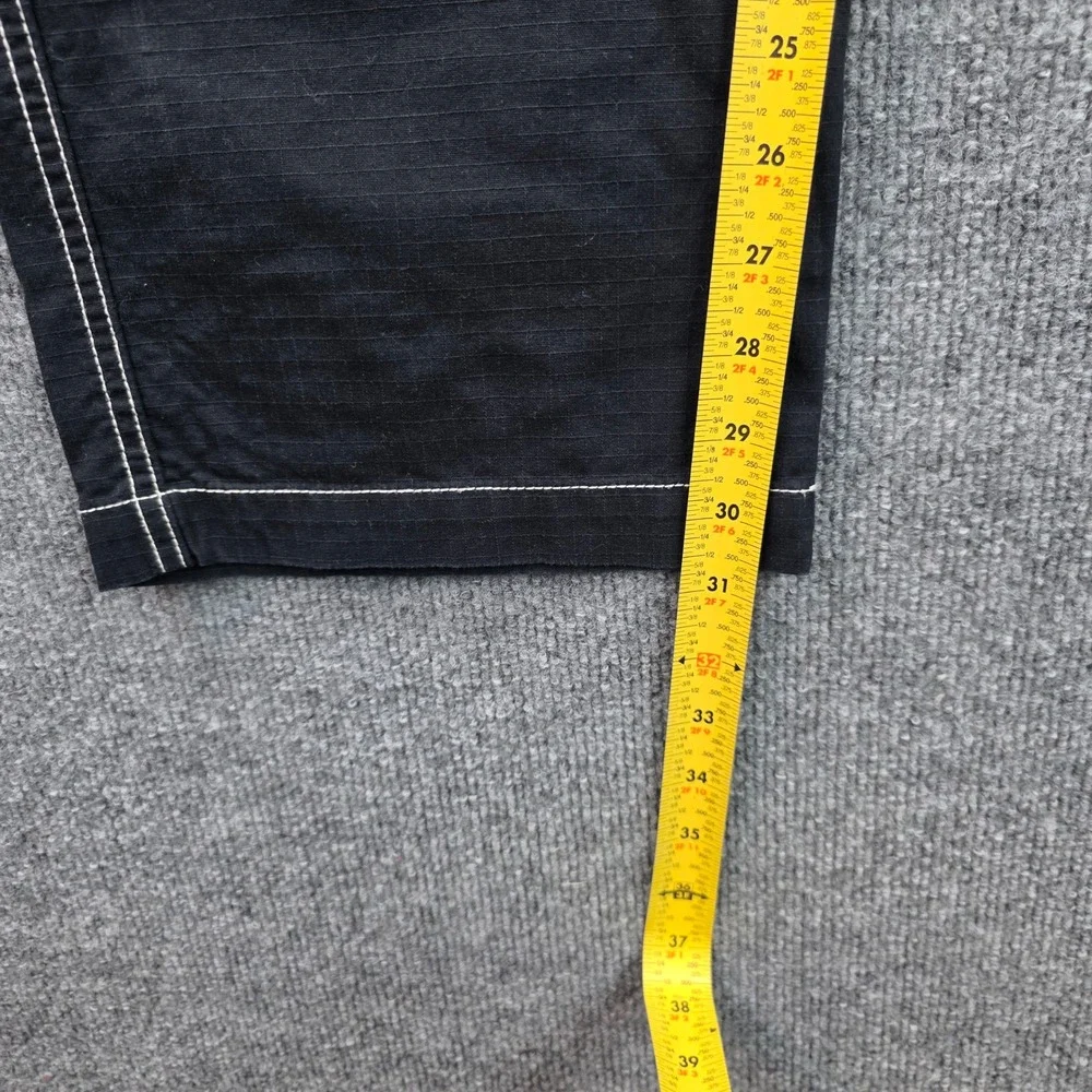 True Religion Mens Black Ripstop Contrast Stitch Cargo Pants Size 33 Utility